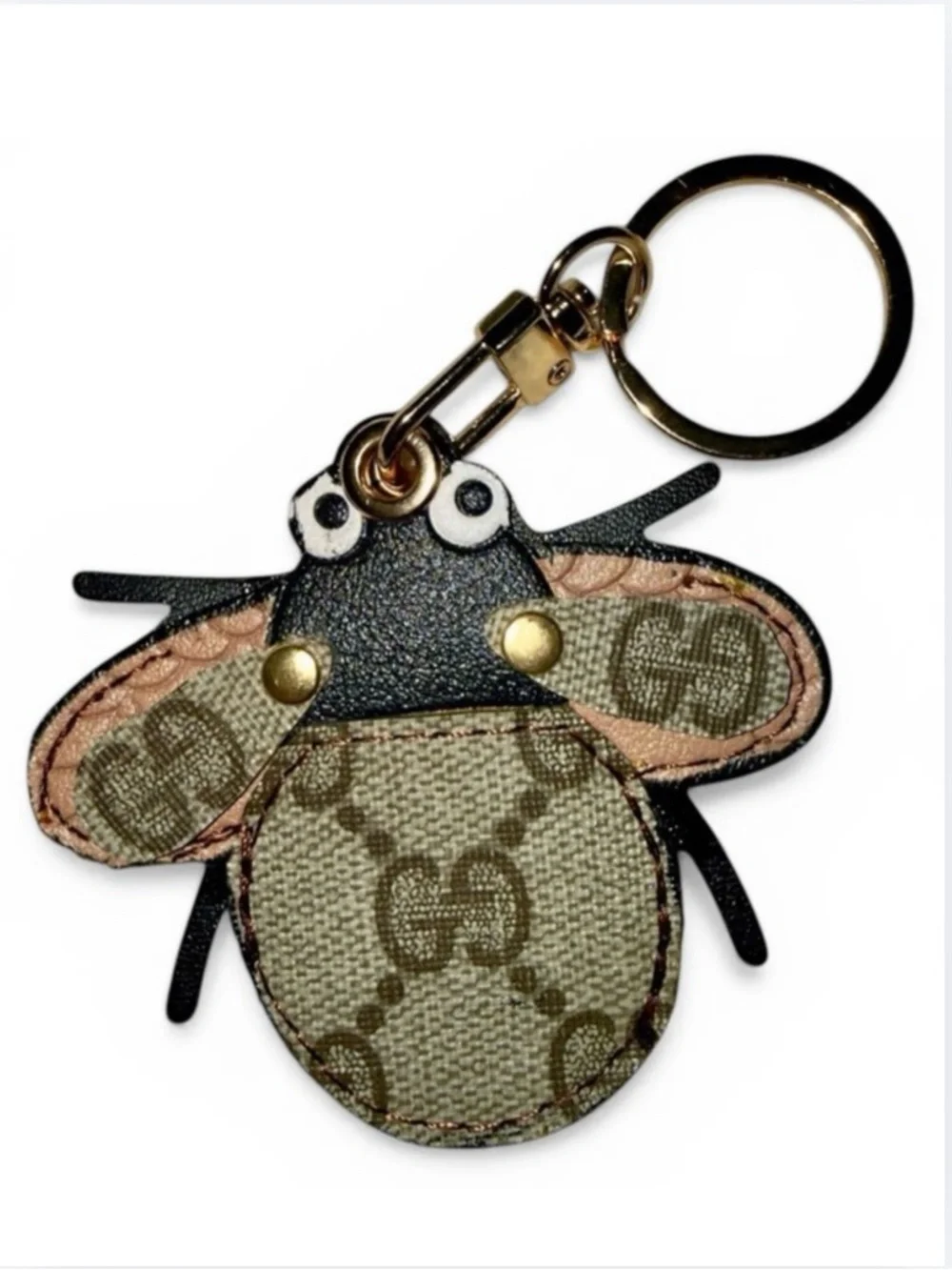 A-1DC-36: GUCCI Brown Monogram Tracker/AirTag Holder Upcycled Custom, COA. NWOT